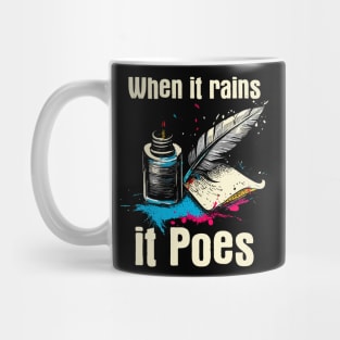 When It Rains It Poes Writer Mug